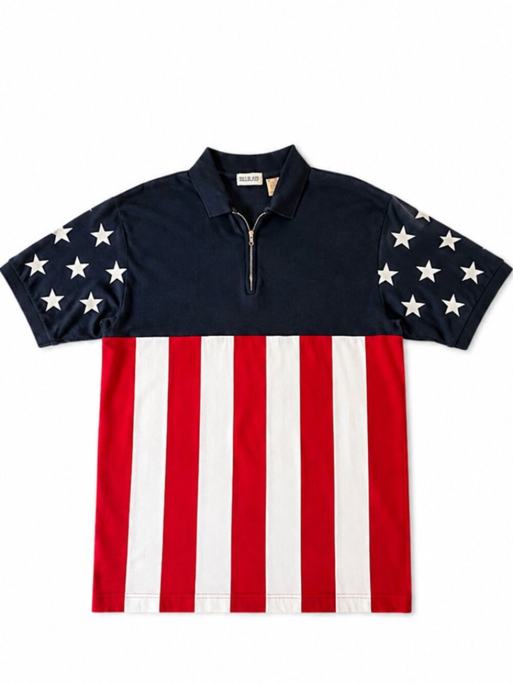 J. Riggings USA Flag Polo Men’s L Stars Stripes Patriotic American Shirt EUC